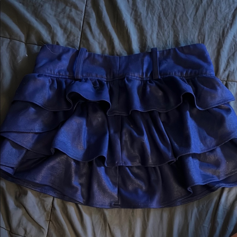 Elegant Blue Ruffled Skirt